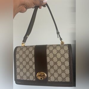GUCCI Vintage GG Monogram Canvas Shoulder Bag